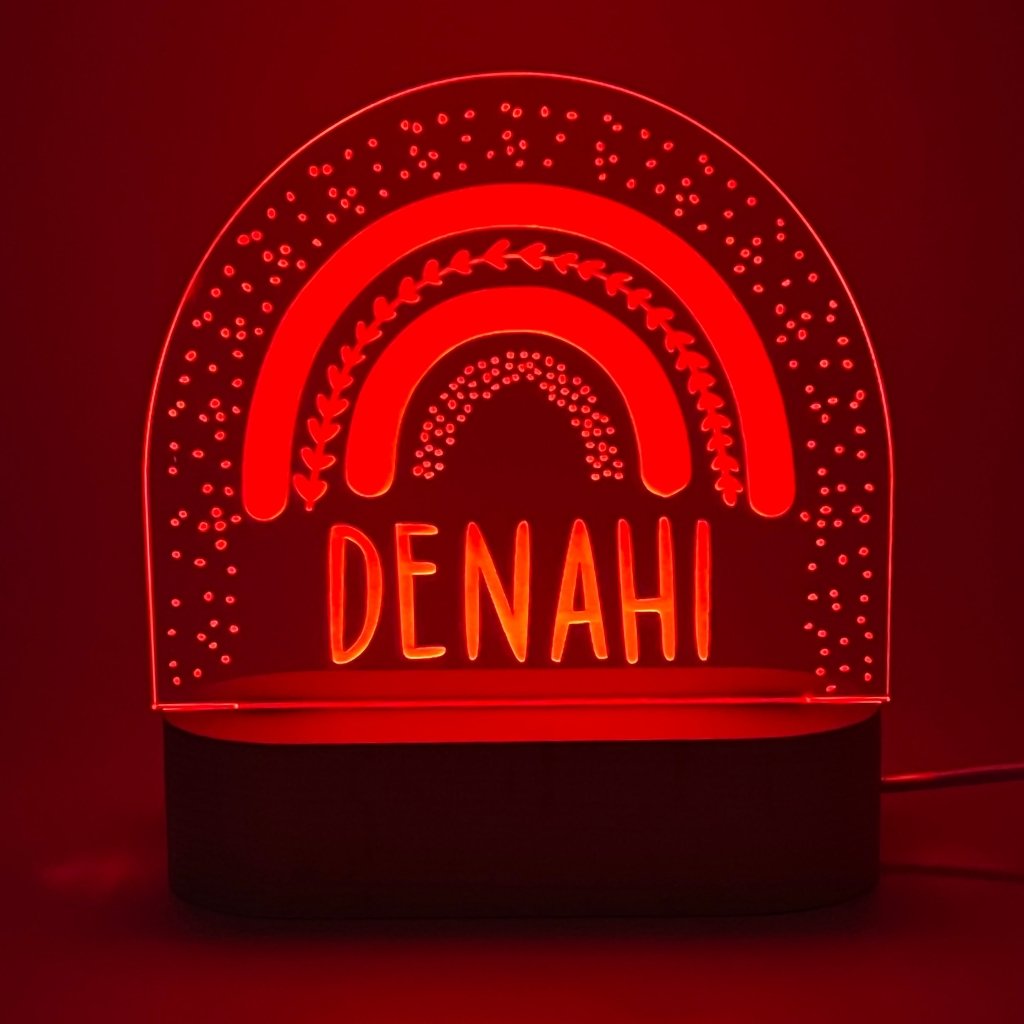 Personalised Rainbow Led Night Light - KnK krafts