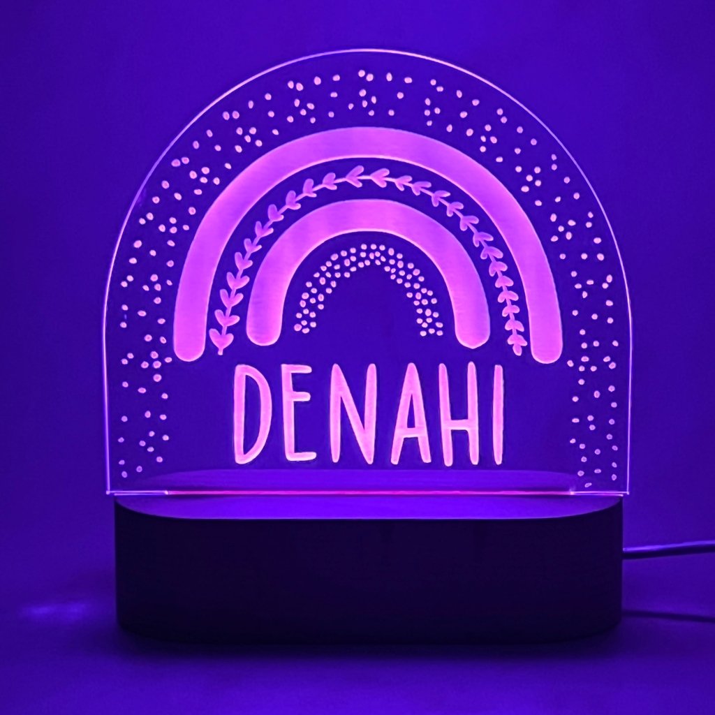 Personalised Rainbow Led Night Light - KnK krafts