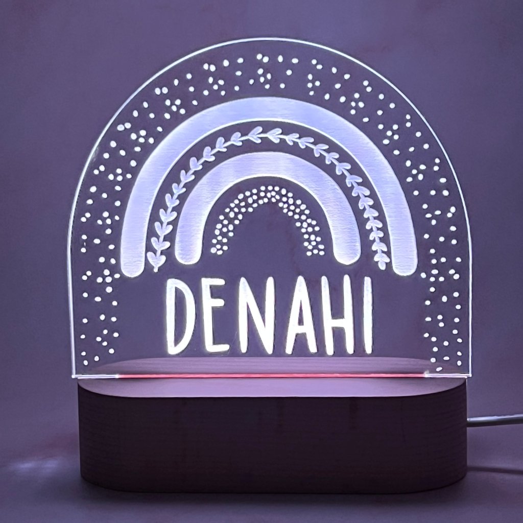 Personalised Rainbow Led Night Light - KnK krafts