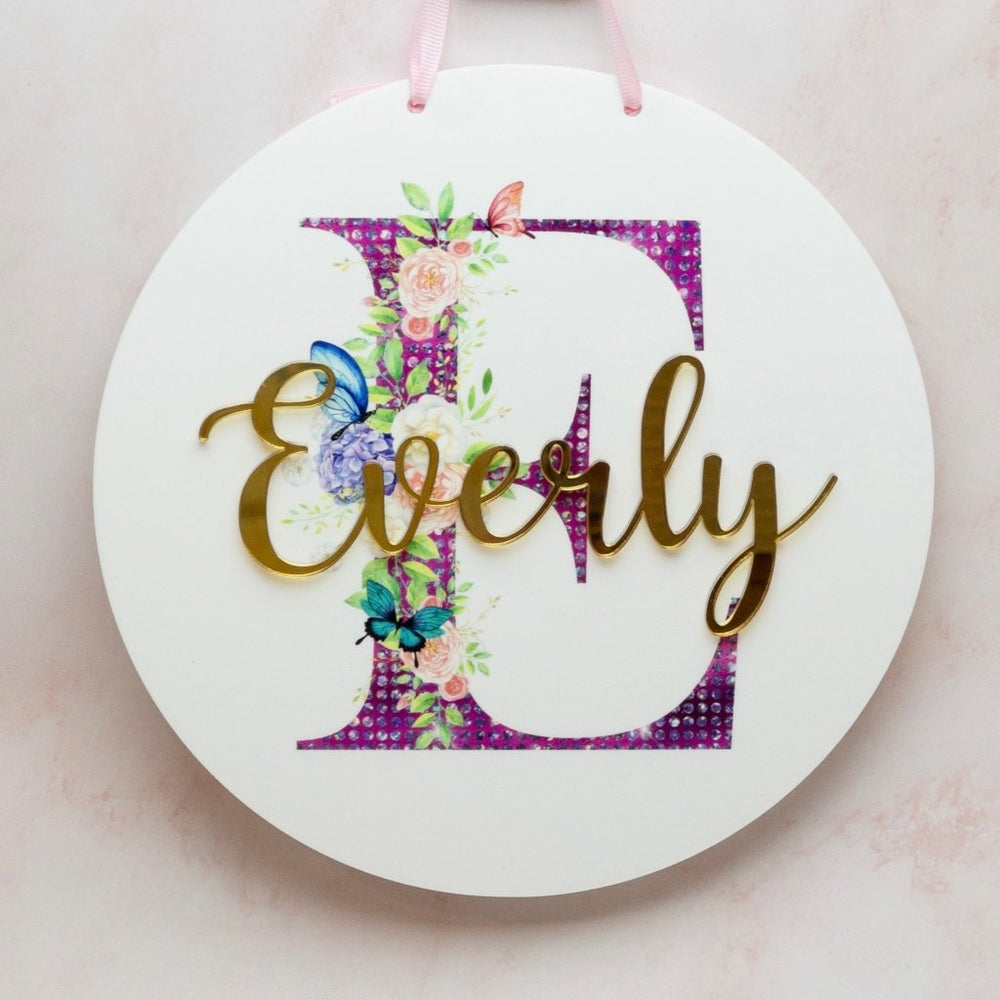 Personalised Round Name Plaque - KnK krafts