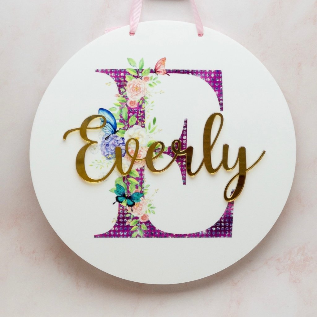 Personalised Round Name Plaque - KnK krafts