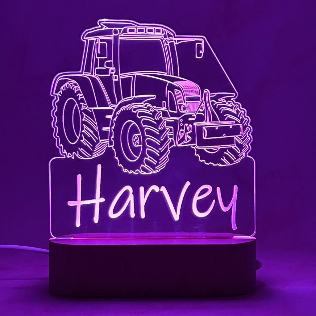 Personalised Tractor Led Night Lamp - KnK krafts
