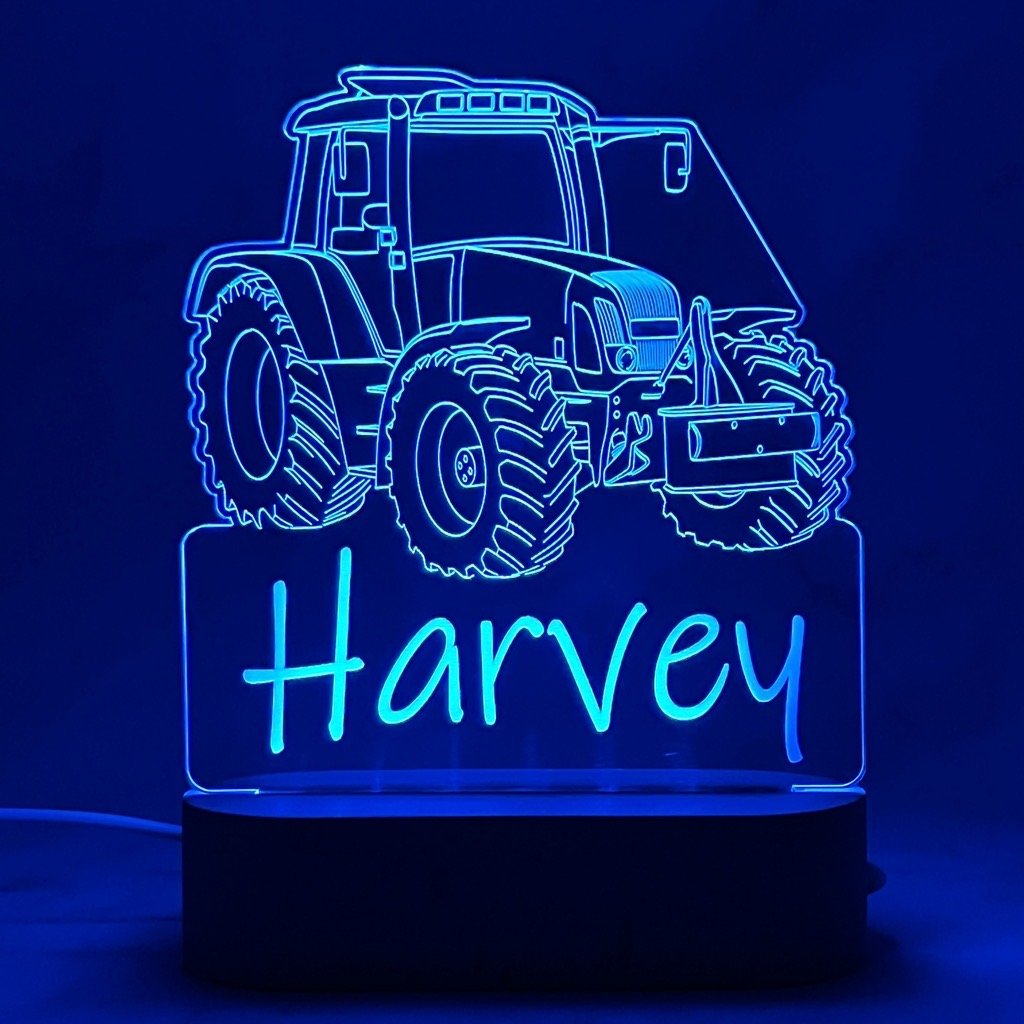 Personalised Tractor Led Night Lamp - KnK krafts