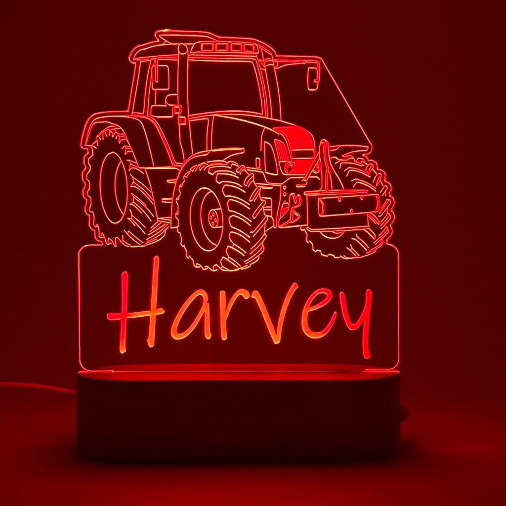 Personalised Tractor Led Night Lamp - KnK krafts
