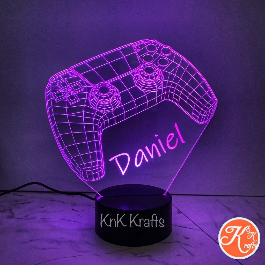 Personalised Video Game Controller Led Night Light - KnK krafts