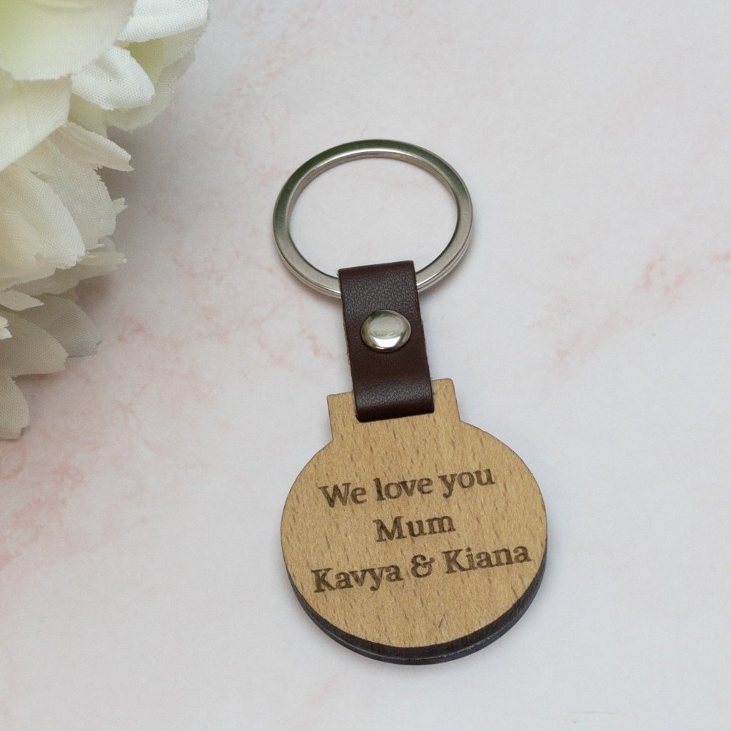 Photo Keyring With Personalised Message Circle - KnK krafts