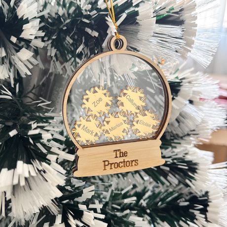 Family Snowflakes Christmas Ornament