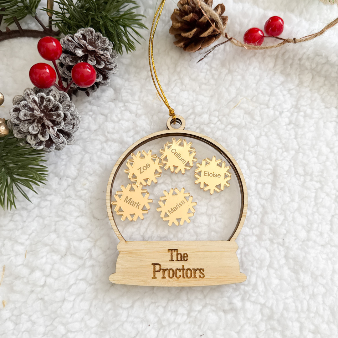 Family Snowflakes Christmas Ornament