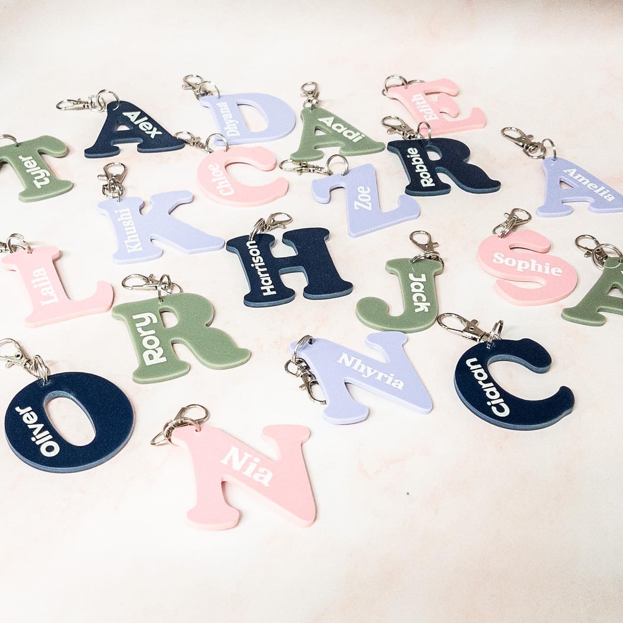 Personalised Acrylic Initial Keychains