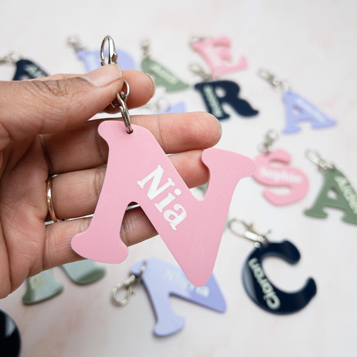 Personalised Acrylic Initial Keychains