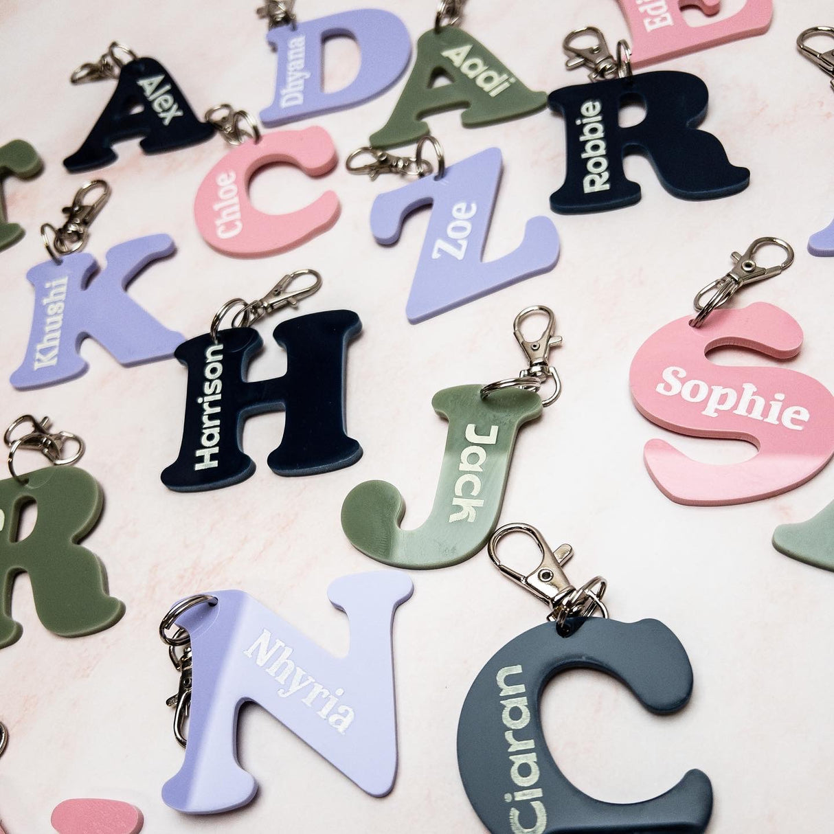 Personalised Acrylic Initial Keychains