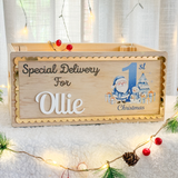 Personalised Baby’s First Christmas Crate- Blue