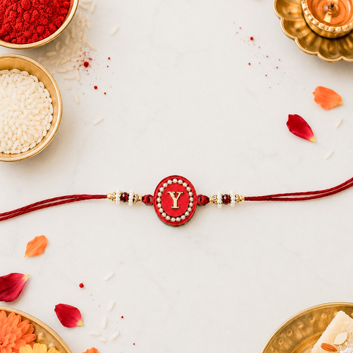 Personalised Oval Initial Rakhi