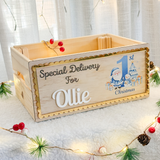 Personalised Baby’s First Christmas Crate- Blue