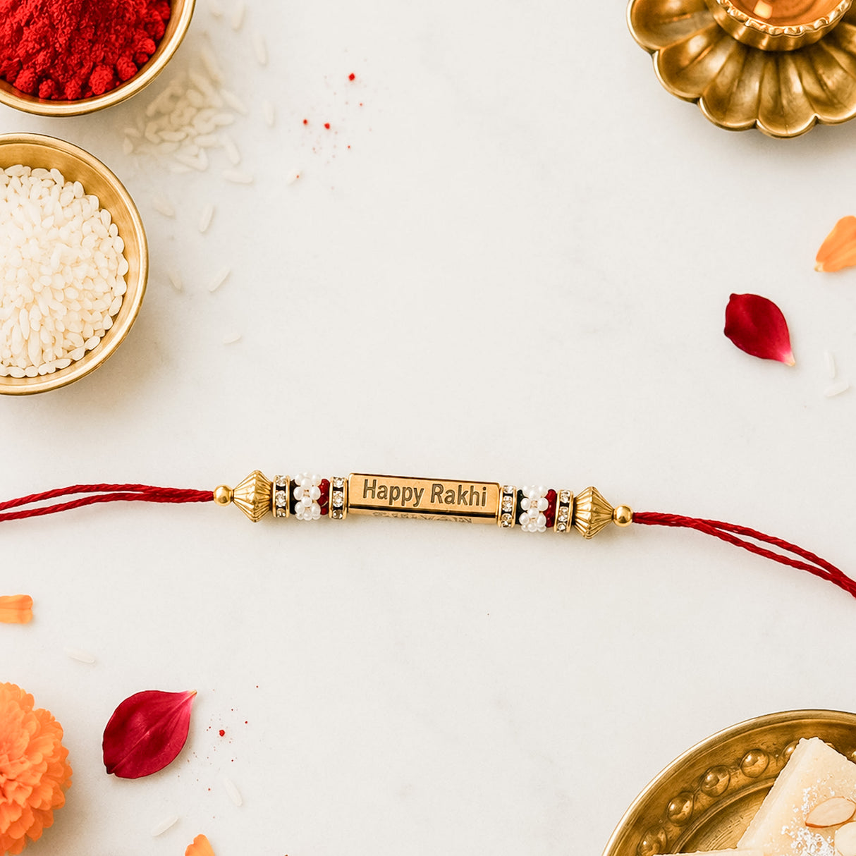 Personalised Stainless Steel Happy Rakhi with Name