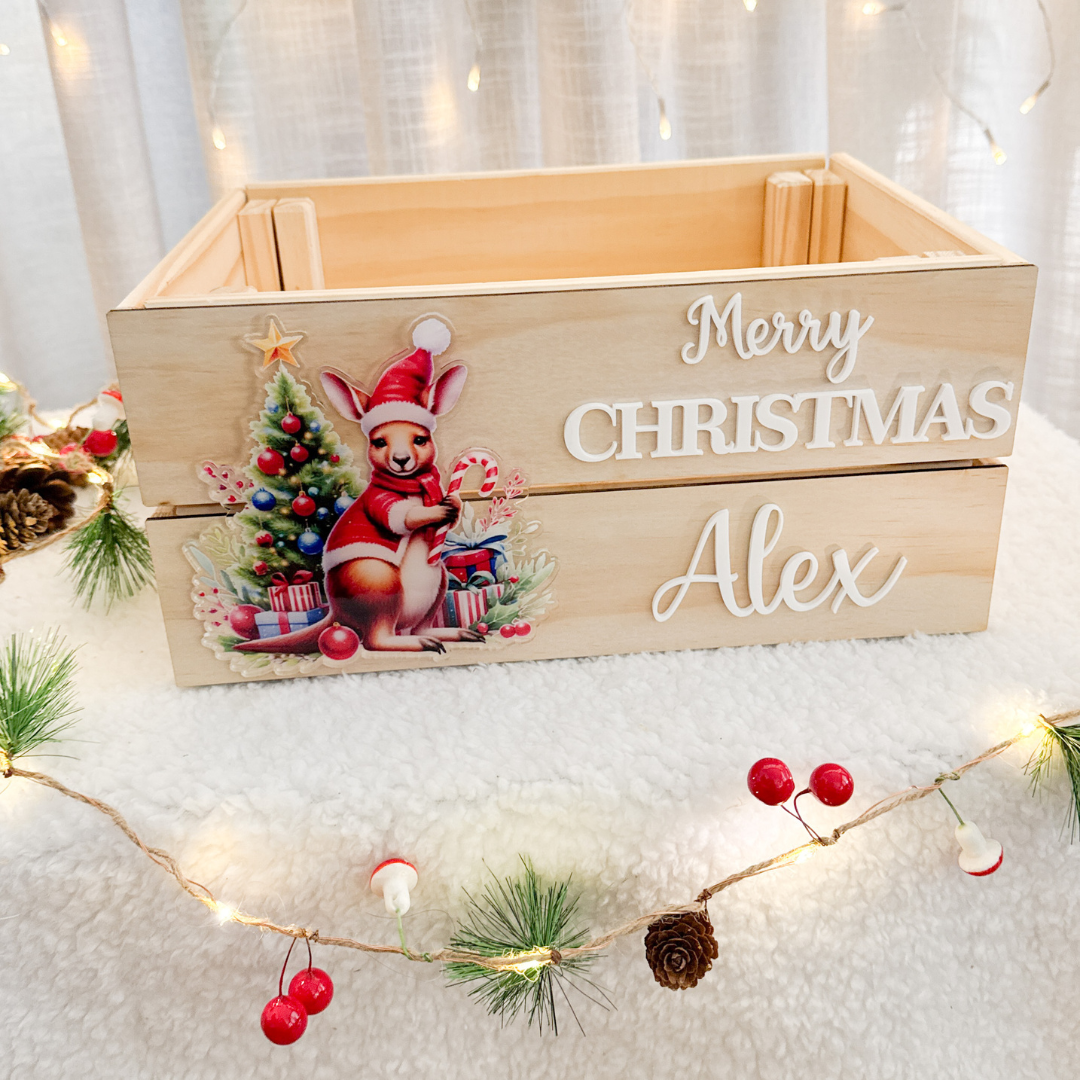 Personalised Christmas Crate – Aussie Kangaroo