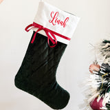 Personalised Quilted Christmas Stocking – Embroidered Name