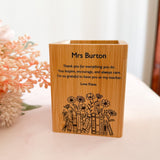 Bamboo Teacher Pencil Holder Printed