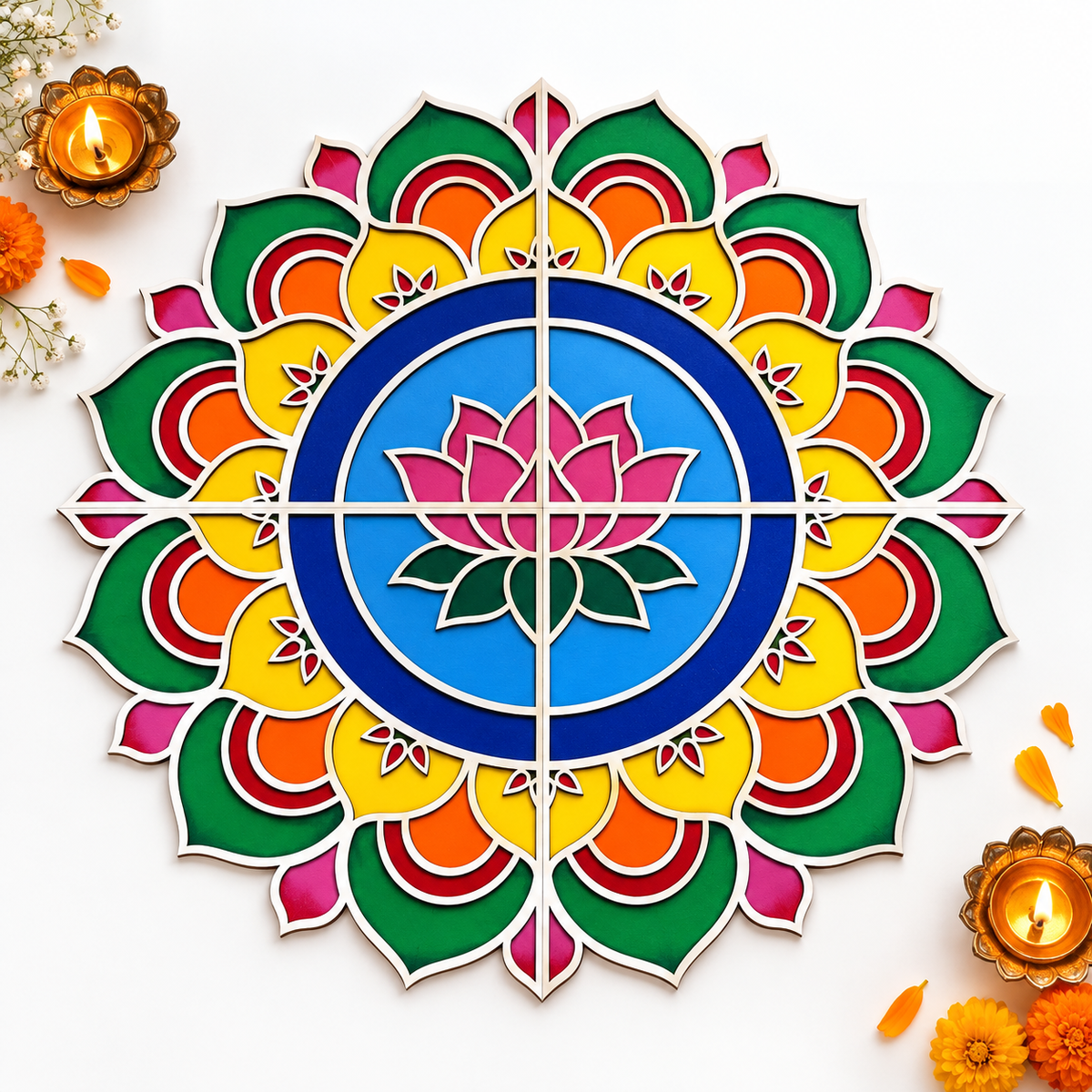 Lotus Rangoli Template