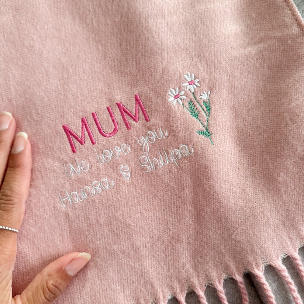 Personalied Mother's Day Embroided Shawls - KnK krafts