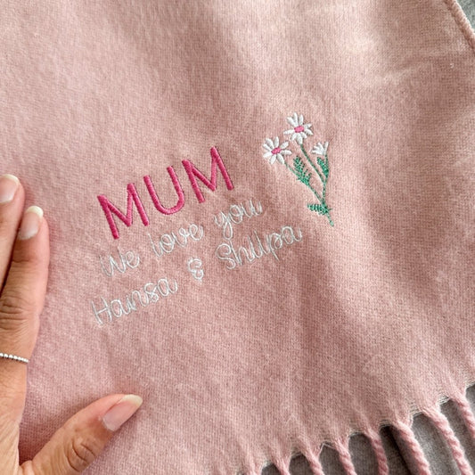Personalied Mother's Day Embroided Shawls - KnK krafts