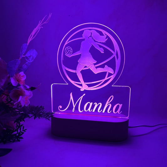 Personalised Netball Led Night Lamp 2 - KnK krafts