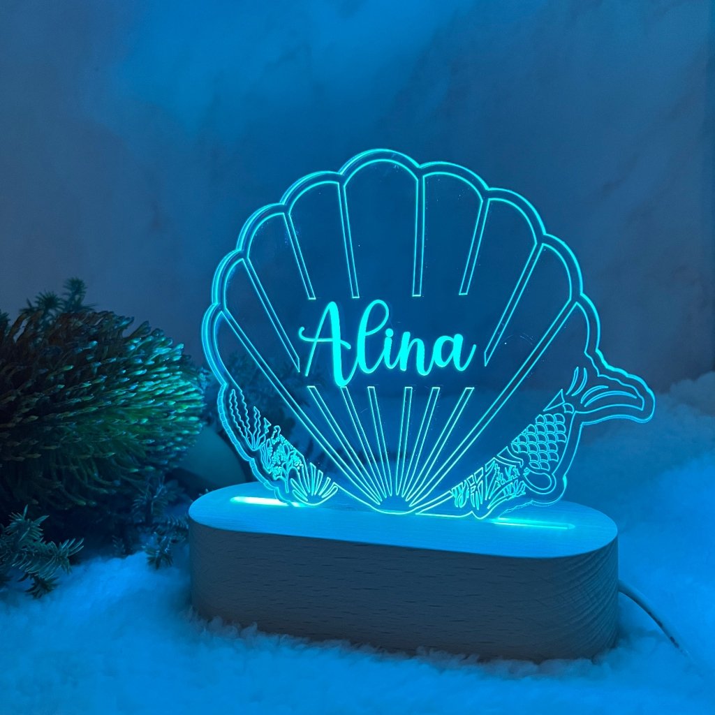 Led Shells Personalised Shell Nightlight for Kids - Energy-Efficient LED Starlight ...