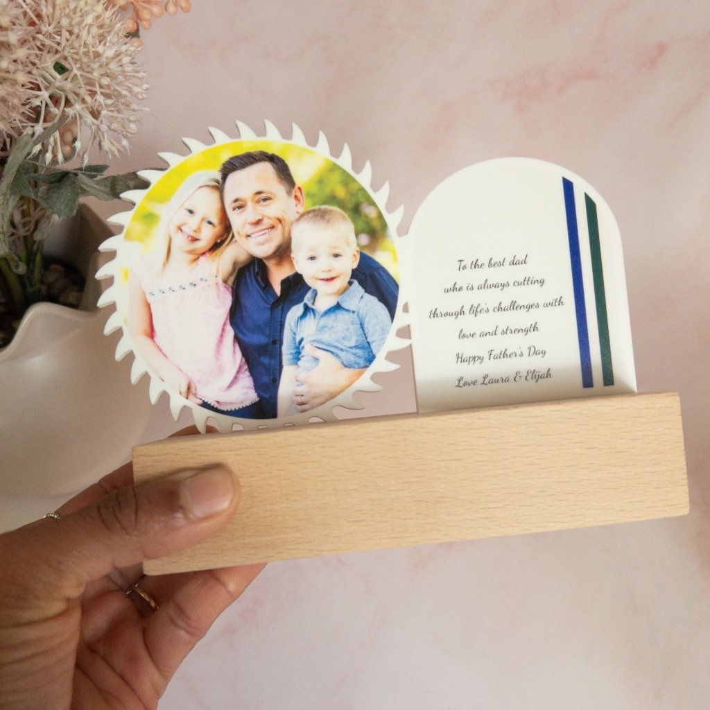 Saw Shaped Photo Plaque With Message - KnK krafts