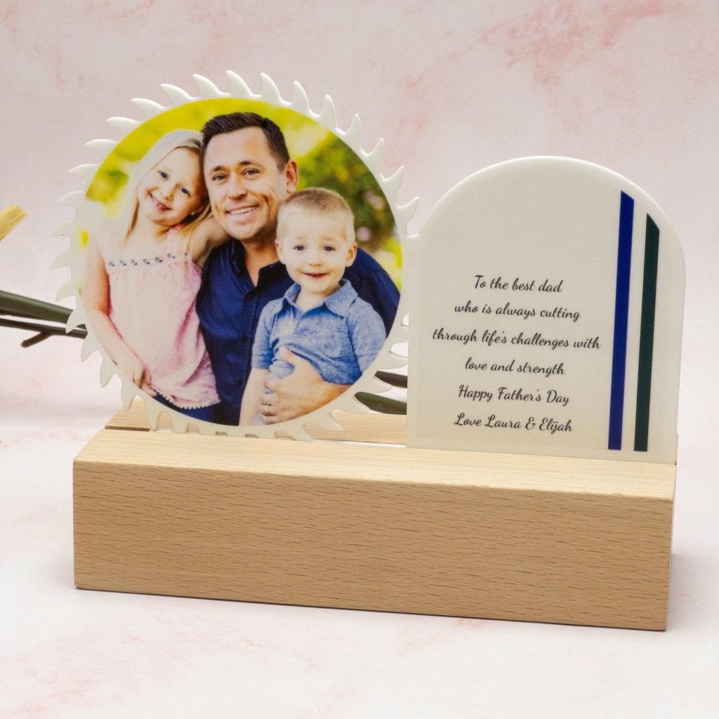 Saw Shaped Photo Plaque With Message - KnK krafts