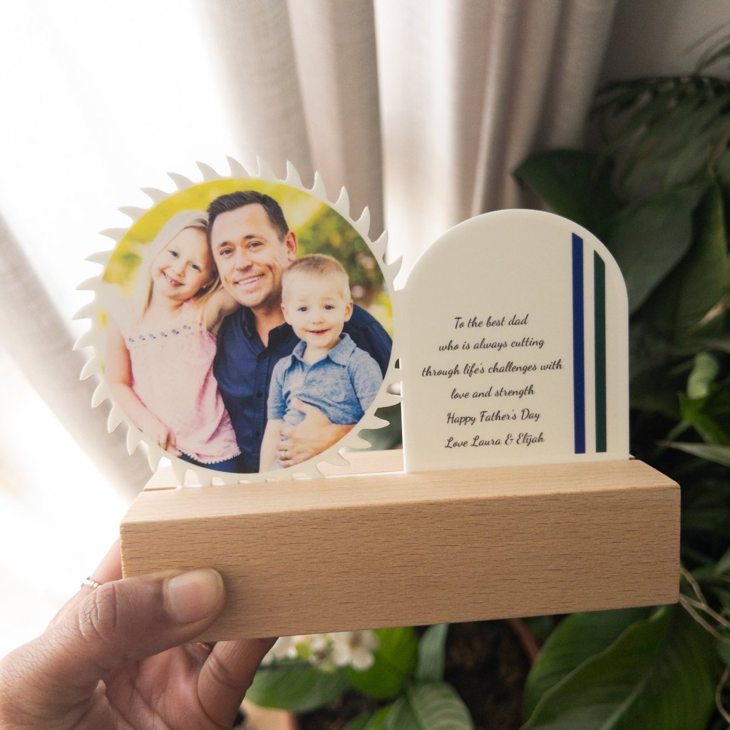 Saw Shaped Photo Plaque With Message - KnK krafts