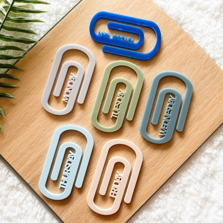 Weekly Acrylic Paper Clips - Set of 6 - KnK krafts