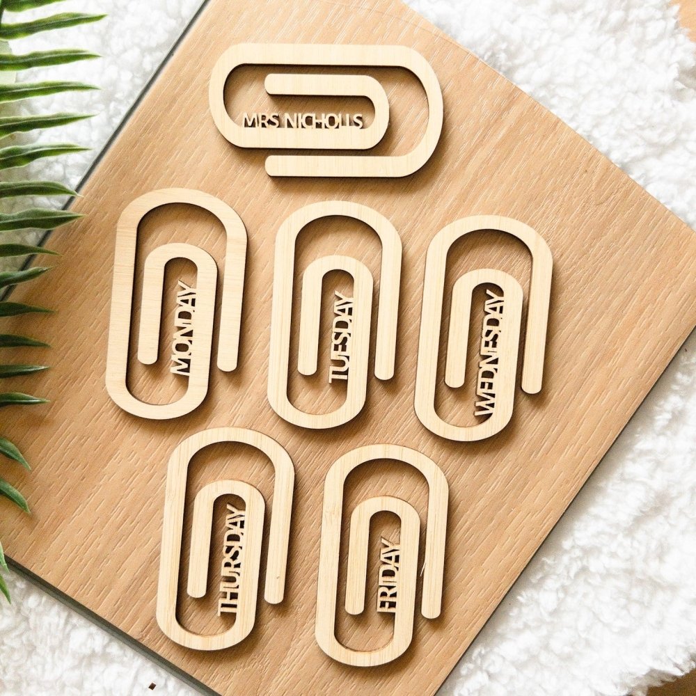 Weekly Acrylic Paper Clips - Set of 6 - KnK krafts