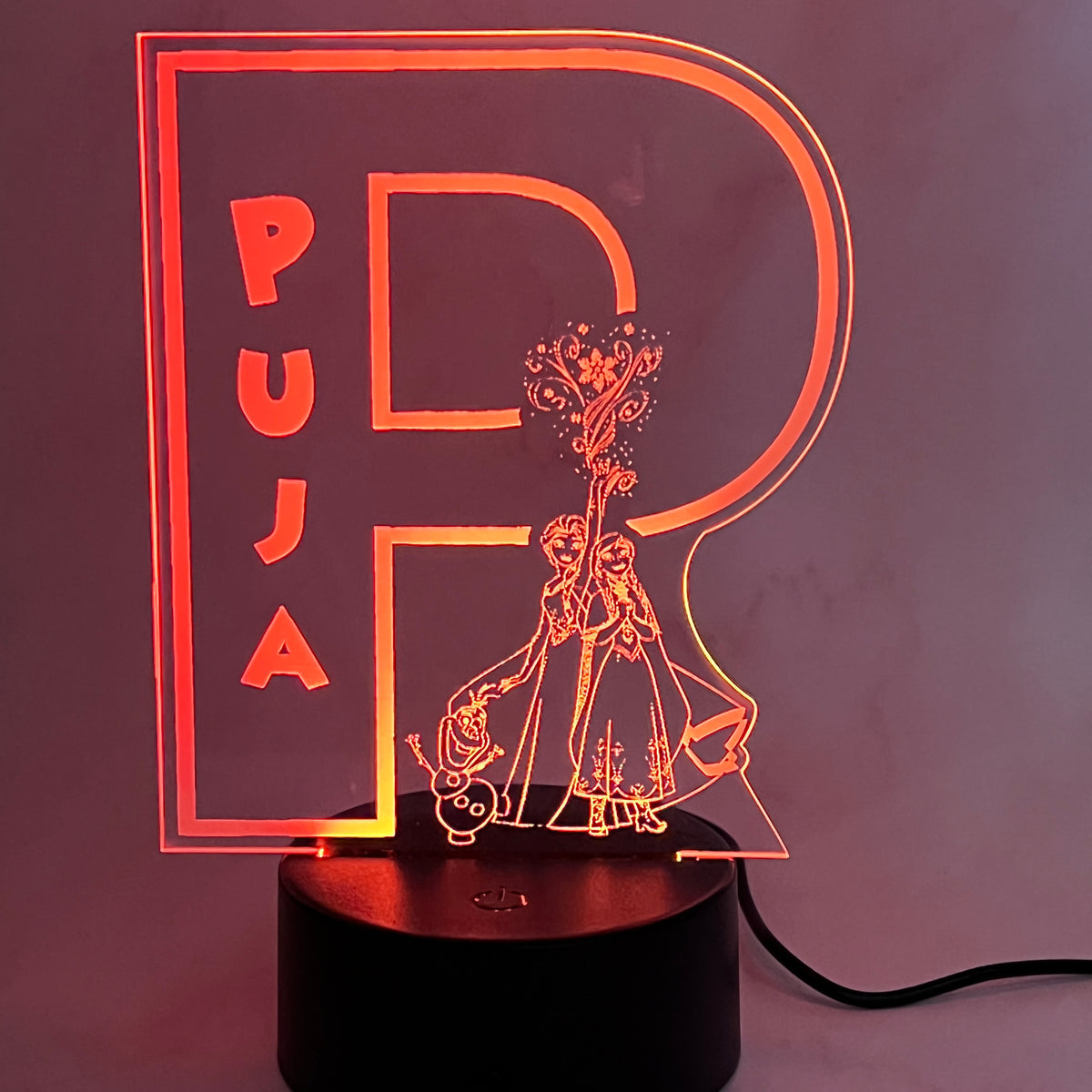 Personalised Monogram Frozen Led Night Light – KnK krafts