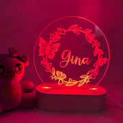 Personalised Butterfly Led Night Light - KnK krafts