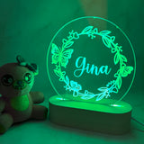 Personalised Butterfly Led Night Light - KnK krafts
