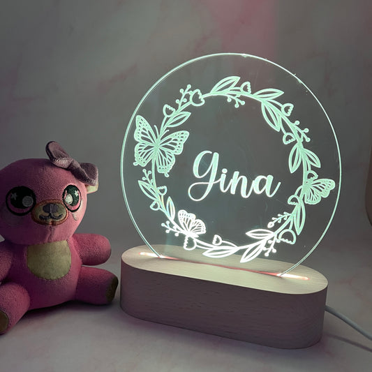 Personalised Butterfly Led Night Light - KnK krafts