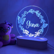 Personalised Butterfly Led Night Light - KnK krafts