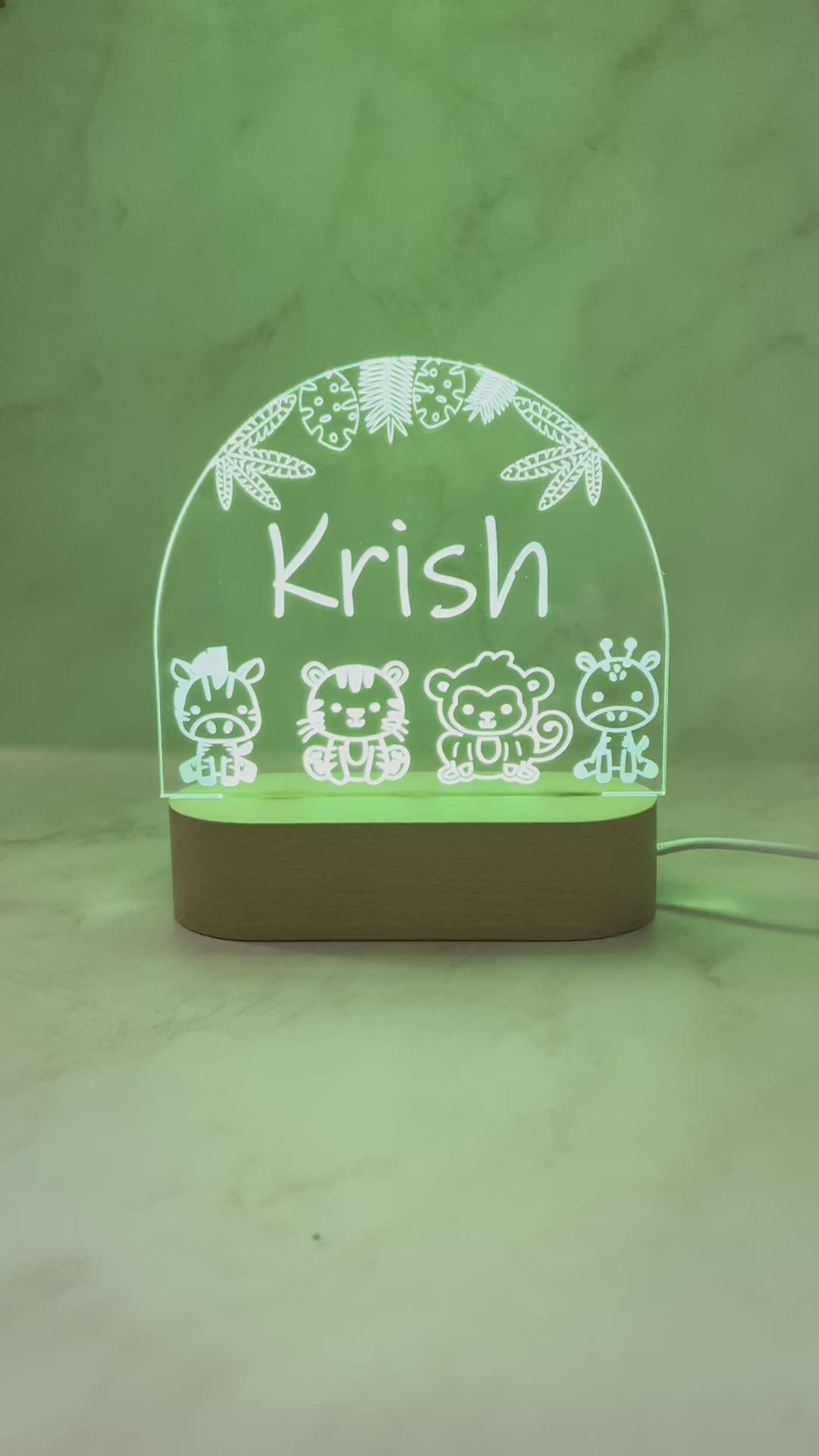 Personalised Jungle Led Night Light