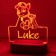Personalised Paw Patrols Chase Led Night Light - KnK krafts