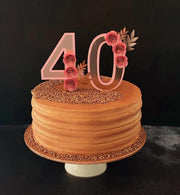 Age Cake Topper with Handmade Flowers - KnK krafts
