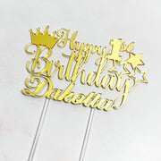 Crown and Stars Birthday Cake Topper - KnK krafts