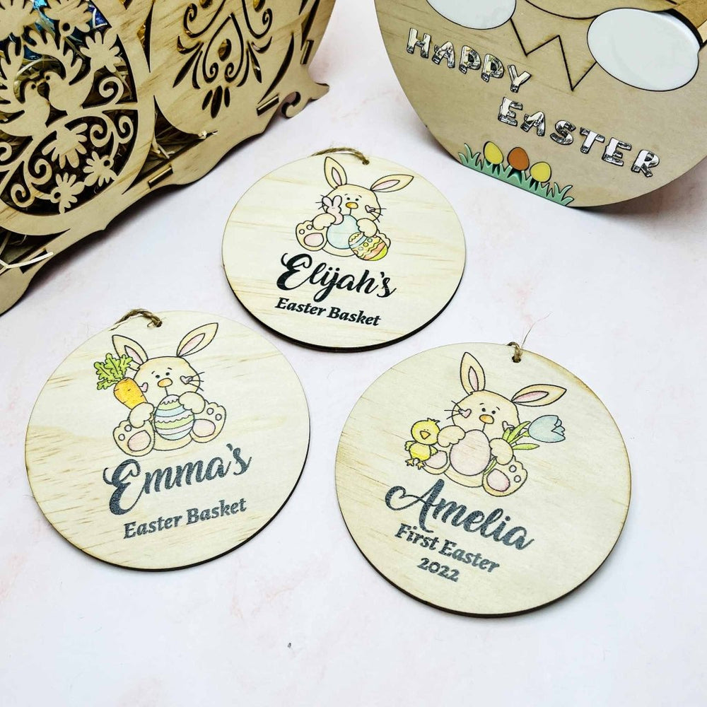 Easter Basket Tags - Wooden - KnK krafts