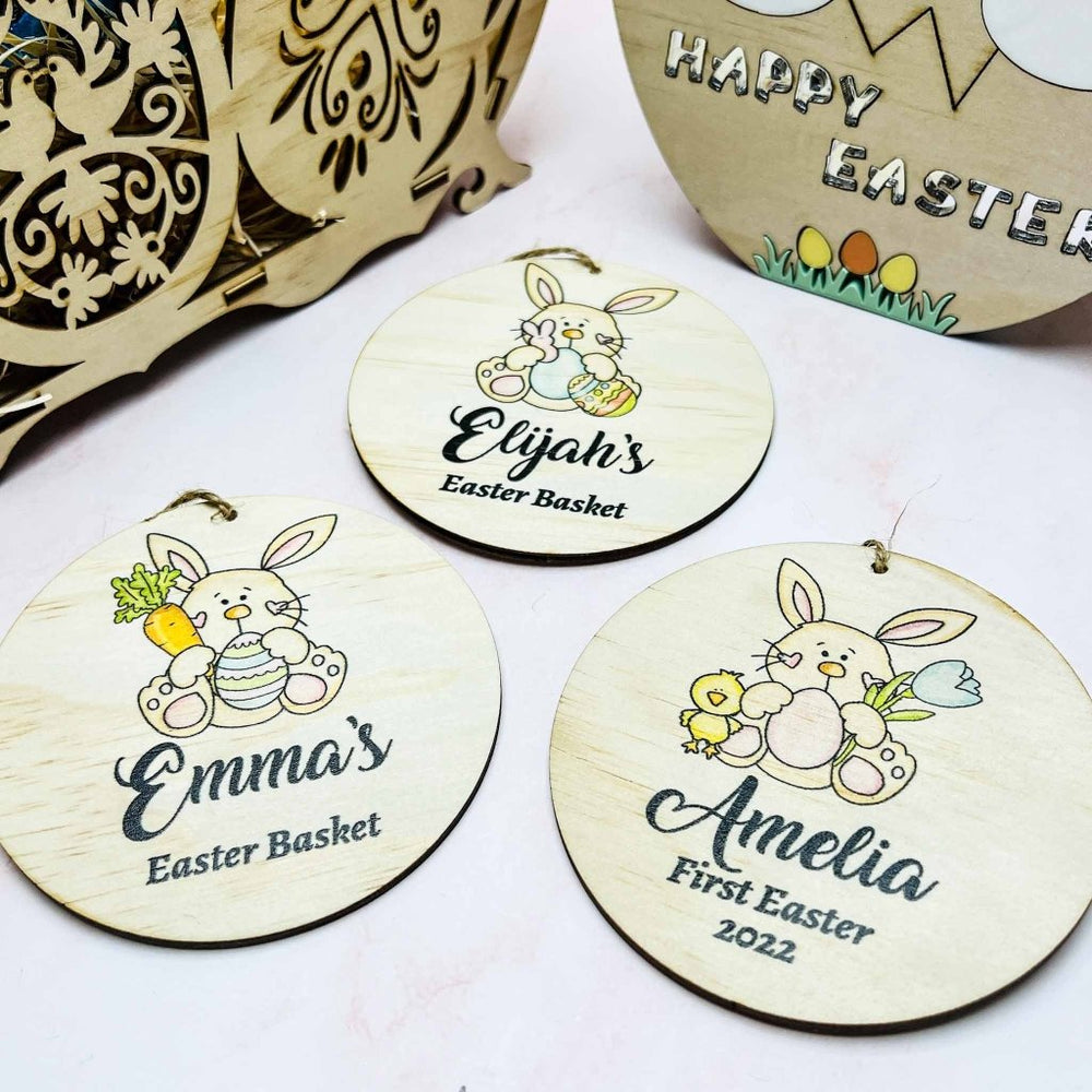 Easter Basket Tags - Wooden - KnK krafts