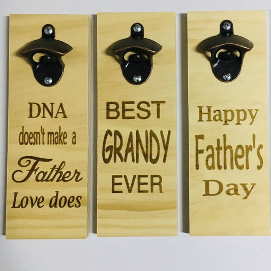 Engraved Father's Day Wooden Bottle Opener - KnK krafts