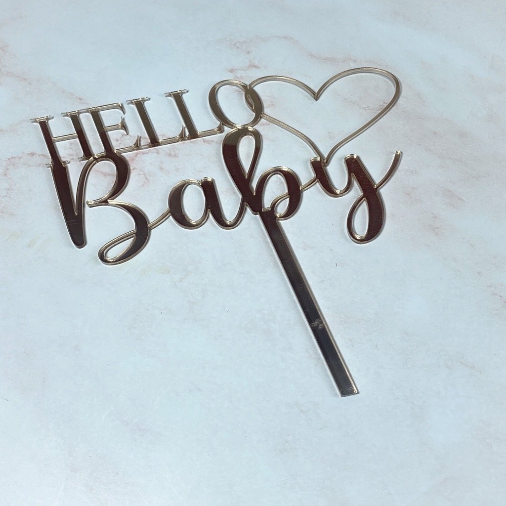 Hello Baby Cake Topper - KnK krafts