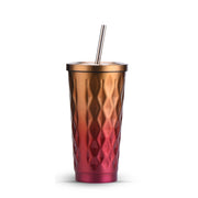 Metallic Double Wall Tumblers With Straw And Lid - KnK krafts