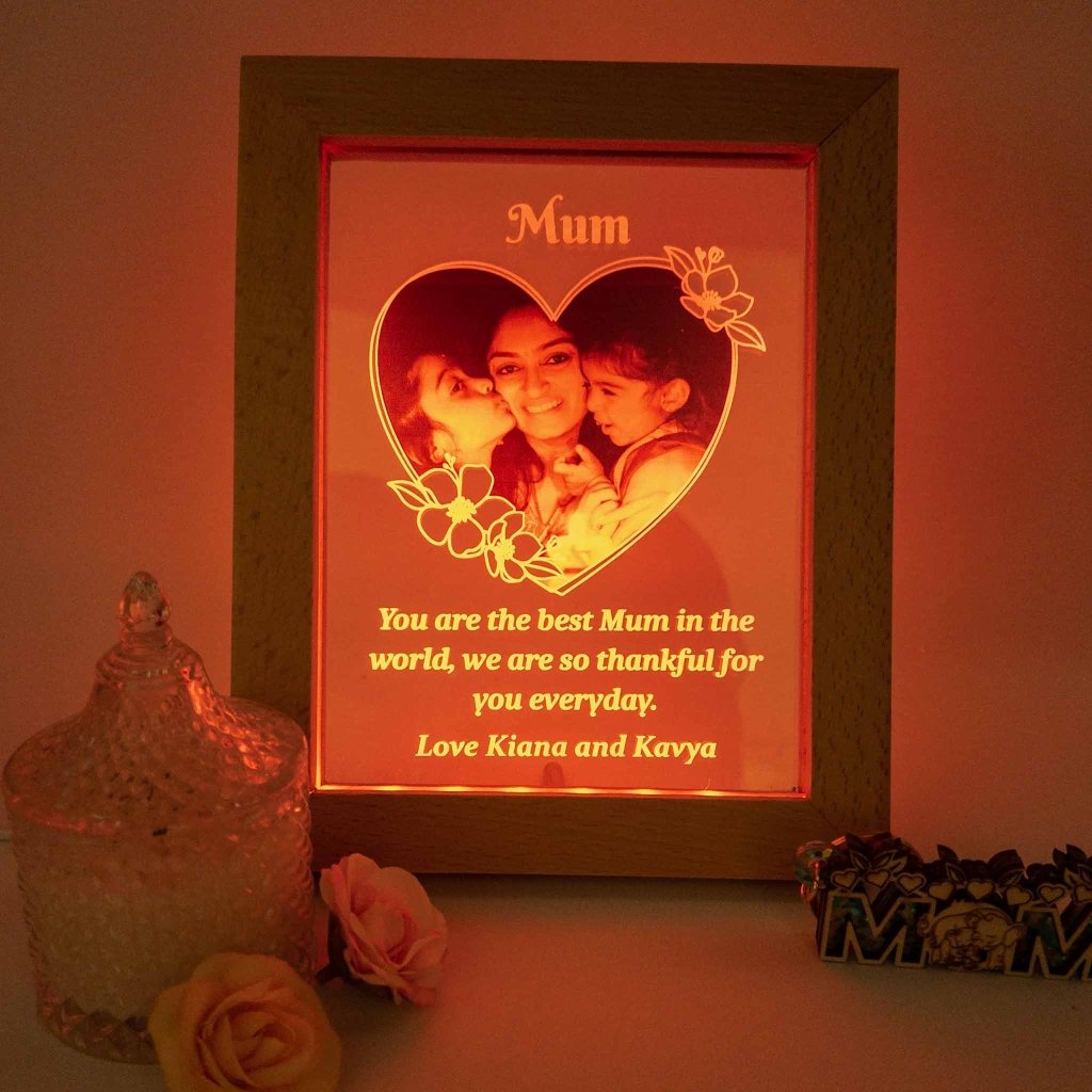Mother's Day Personalised Led Light Frame - KnK krafts