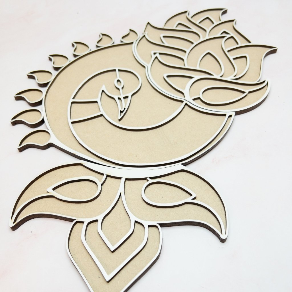 Peacock Rangoli Template - KnK krafts