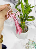 Personalised acrylic keyring with tassel - KnK krafts