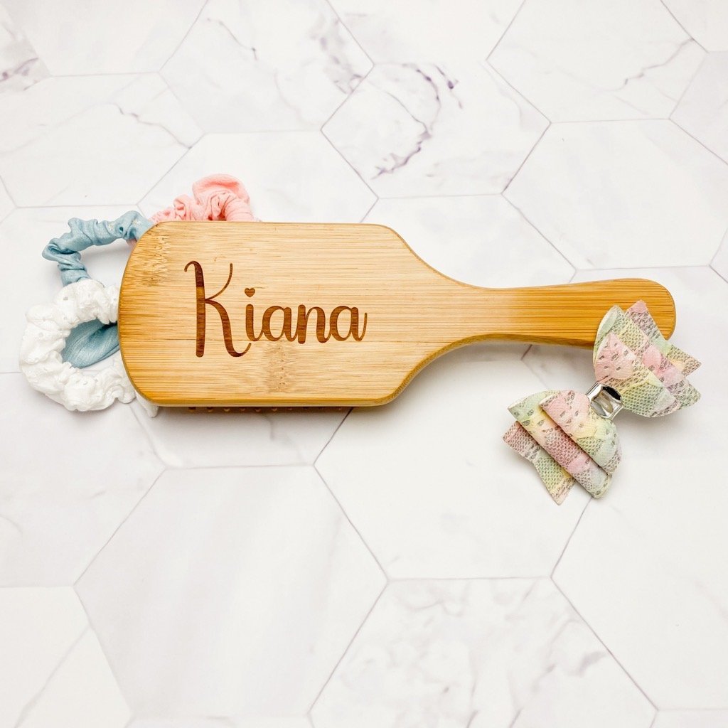 Personalised Bamboo Brush Rectangle - KnK krafts